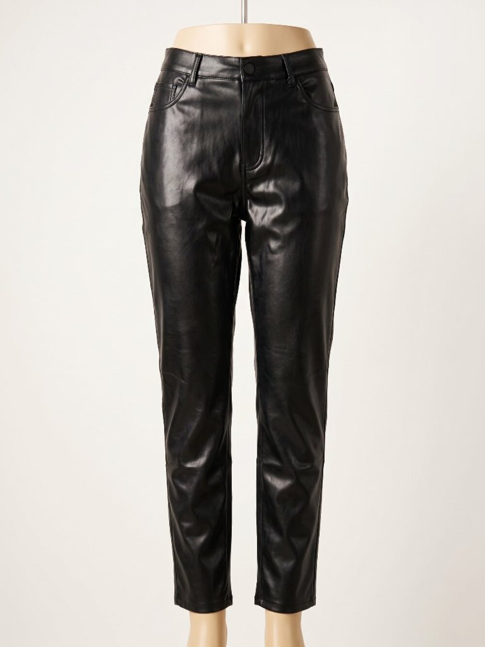Abercrombie & Fitch Curve Love Vegan Leather Ankle Straight Pants Sz 33 / 16 NWT